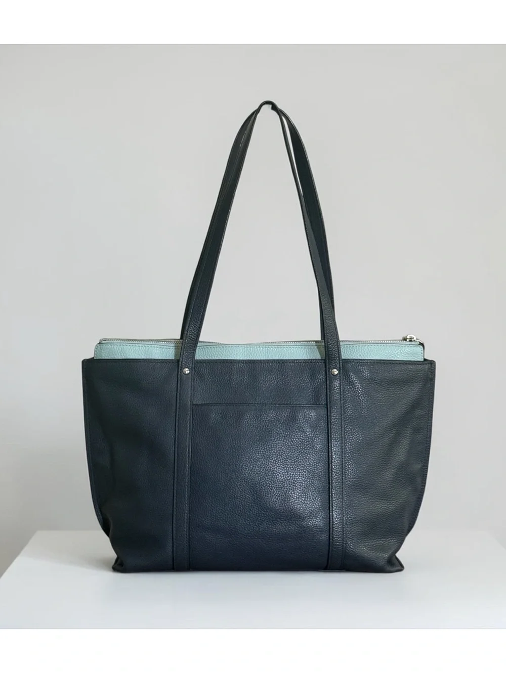 Authentic Coach May Two Tone Blue Pebbled Leather Tote Bag!